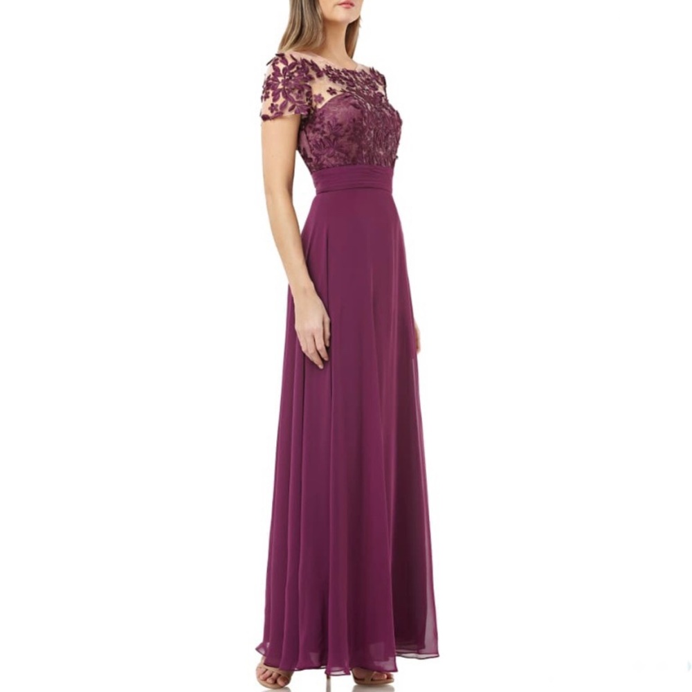 New Js Collections Embroidered A- Line Gown - image 6